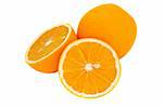 juicy bright oranges isolated on white background