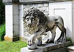 sculpture of a lion in an ancient royal court