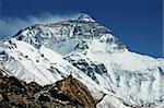 Landscape of Mount Everest from the Base Camp at the north face in Tibet