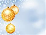 Light Christmas backdrop with Three balls. EPS 8 vector file included