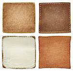 Blank square shape leather jeans labels.