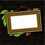 vintage baguette frame with leaves, this illustration may be useful as designer work