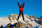 hiking in the winter mountains