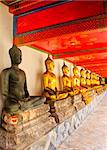 Golden Buddha statues at Wat Pho, Bangkok, Thailand