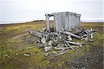 Very old wooden building in the Arctic tundra