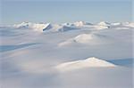 Arctic mountain landscape - mountains, glaciers, sea, ice