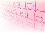 Abstract electrocardiogram, waveform from EKG test. EPS 8 vector file included