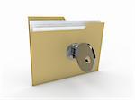 3d lock folder key data yellow paper