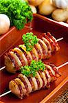 potato skewers with bacon