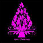 Beautiful abstract christmas tree isolated on black background