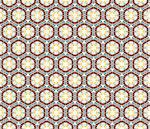 Geometrical vector pattern (seamless) with stars and circles in yellow, grey, brown, green