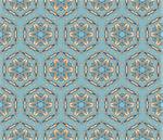 Seamless and elegant Baroque pattern with swirls on a blue grey background