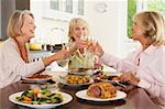 Friends Enjoying Lunch At Home Together