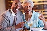 Senior Couple Having Dinner Together At A Restaurant