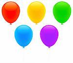 Set of 5 color balloons.