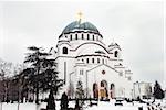 Orthodox church Sveti Sava in Belgrade, Serbia, in winter