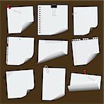 vector set of sticky note papers