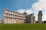 The cathedral and the falling tower in Pisa, Italy