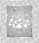 Illustration set Christmas balls on snowflakes background - vector