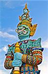 Guardian statue at the temple in Thailand