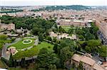 Panoramic view at the Vatican Gardens in Rome, Italy