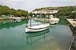 boats at bay of Menorca island in Spain