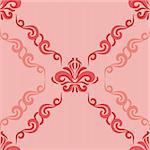 Seamless pattern - damascus pattern on a pink background