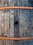 Old barrel made of wood used for Italian wine production