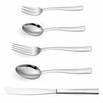 Realistic cutlery. Realistic cutlery. Illustration on white background for design