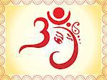 ganesha based om text artistic template vector illustration