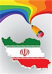 flag of iran. close up
