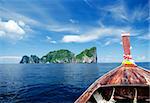 ko phi phi tropical island view from boat in thailand