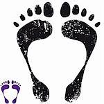 Footprint grunge icon, detailed vector image. Design element illustration.