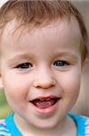 Close-up portrait of a smiling baby