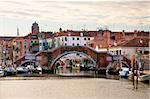 three arch bridge over the canal in Venice, Italy