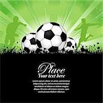 Soccer Players with ball on grunge background, element for design, vector illustration