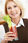 Woman Drinking A Bloody Mary