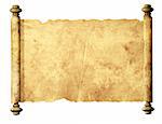 Old parchment. Isolated over white