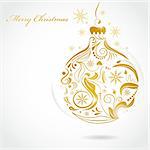 Vector picture of gold of christmas ball