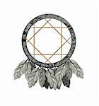 We see illustration of a Native American dream catcher
