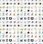 Icons for Cloud network ,seamless pattern