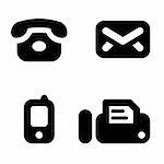 Contact information icon set: phone, mail, mobile and fax