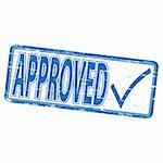 Rubber stamp illustration showing "APPROVED" text. Also available as a Vector in Adobe illustrator EPS format, compressed in a zip file