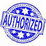 Rubber stamp illustration showing "AUTHORIZED" text. Also available as a Vector in Adobe illustrator EPS format, compressed in a zip file
