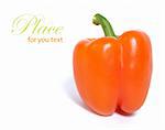 orange bell pepper isolated on a white