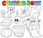 Coloring book Halloween collection - vector illustration.