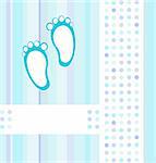 baby boy announcement blue card background wallpaper. vector illustration