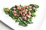 fried spinach with bacon