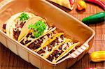 baked tacos with minced meat and cheese