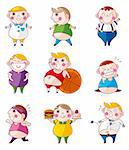 Cartoon Fat people icons